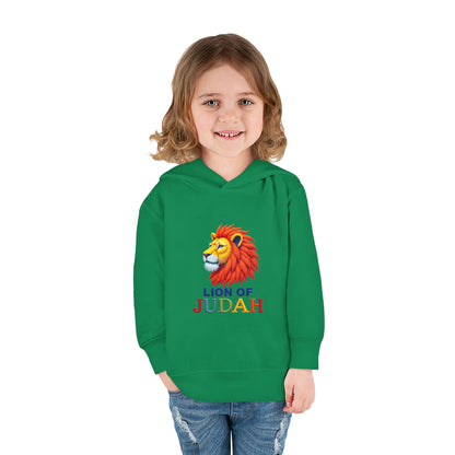 Lion of Judah Toddler Hoodie — Christian Kids Pullover with Colorful Lion Graphic