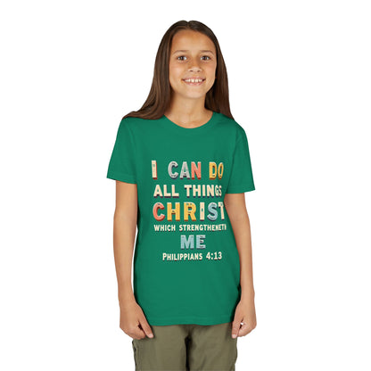 I Can Do All Things Christ Youth Tee | Philippians 4:13 Christian Kids Shirt