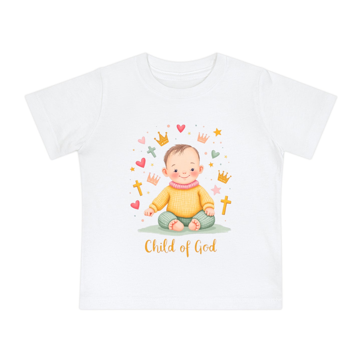 Baby Short Sleeve T-Shirt — "Child of God" Smiling Infant Faith Tee