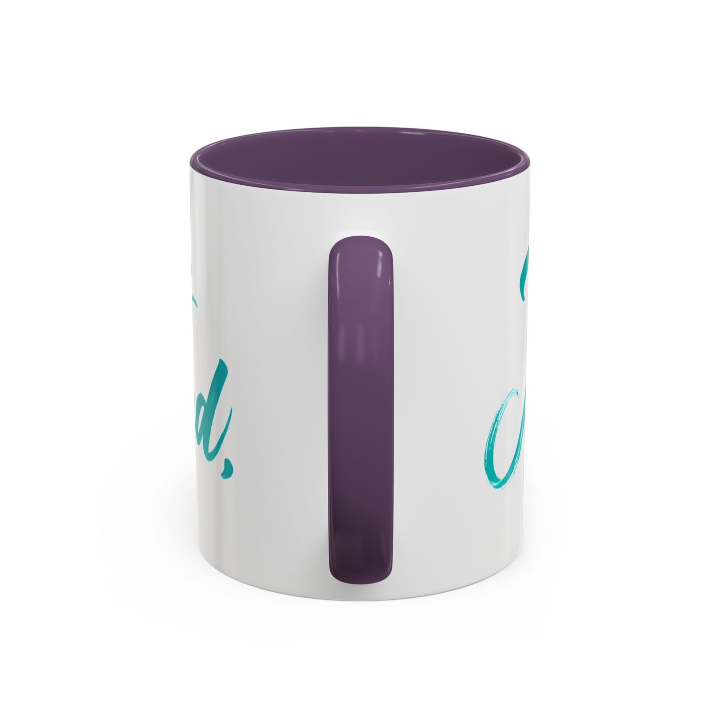 Scripture Accent Coffee Mug — Teal Hand-Lettered Encouragement (11/15 oz)