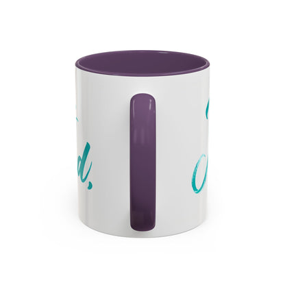 Scripture Accent Coffee Mug — Teal Hand-Lettered Encouragement (11/15 oz)