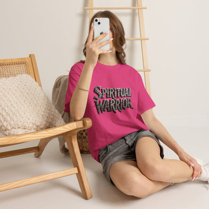Spiritual Warrior T-Shirt — Gothic Lettering Faith & Strength Tee