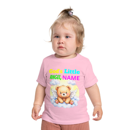 Baby T-Shirt — Personalized "God's Little Angel" Teddy Design