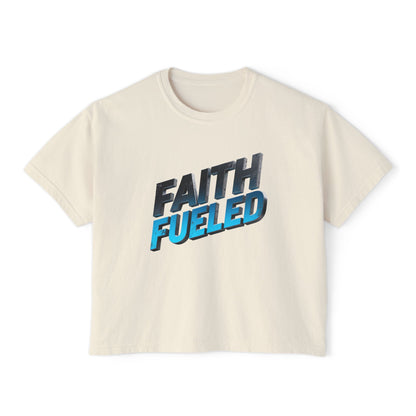 Faith Fueled Boxy Tee — Women's Inspirational Graphic Tee