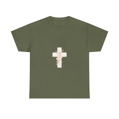 Floral Cross Tee — Delicate Bloom Christian T-Shirt | Meaningful gifts for teens and adults