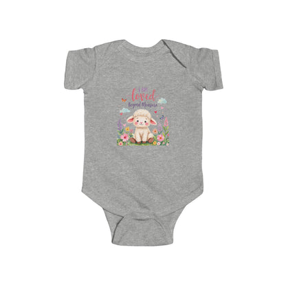 Infant Bodysuit — "I Am Loved" Bunny Floral Baby Onesie