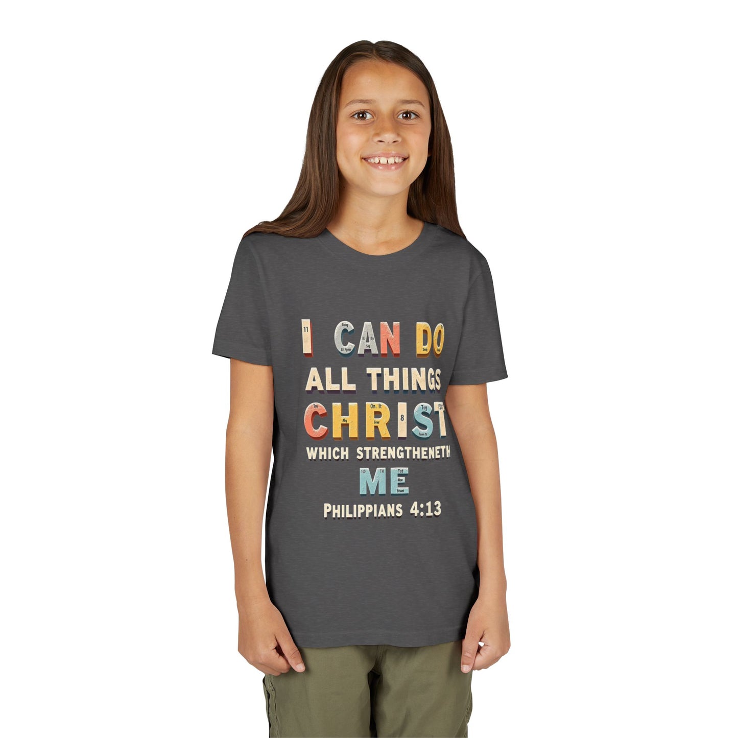 I Can Do All Things Christ Youth Tee | Philippians 4:13 Christian Kids Shirt