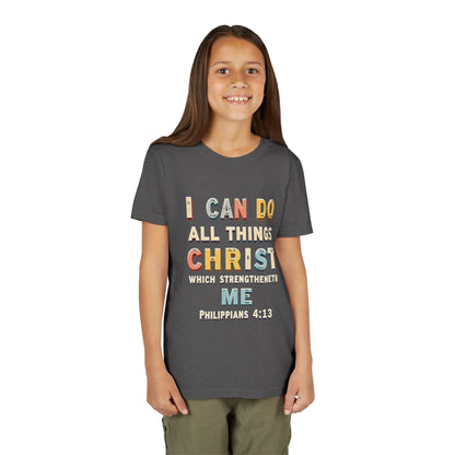 I Can Do All Things Christ Youth Tee | Philippians 4:13 Christian Kids Shirt