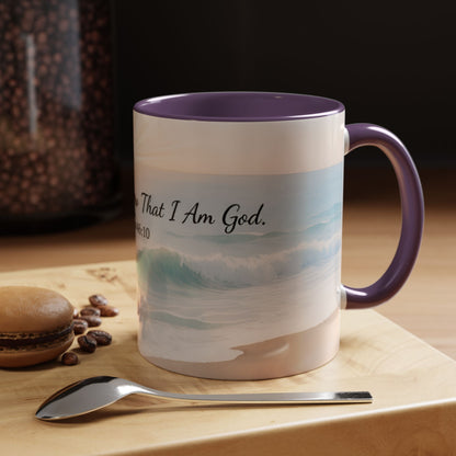Psalm 46:10 Ocean Coffee Mug – "Be Still and Know That I Am God" Inspirational Ceramic