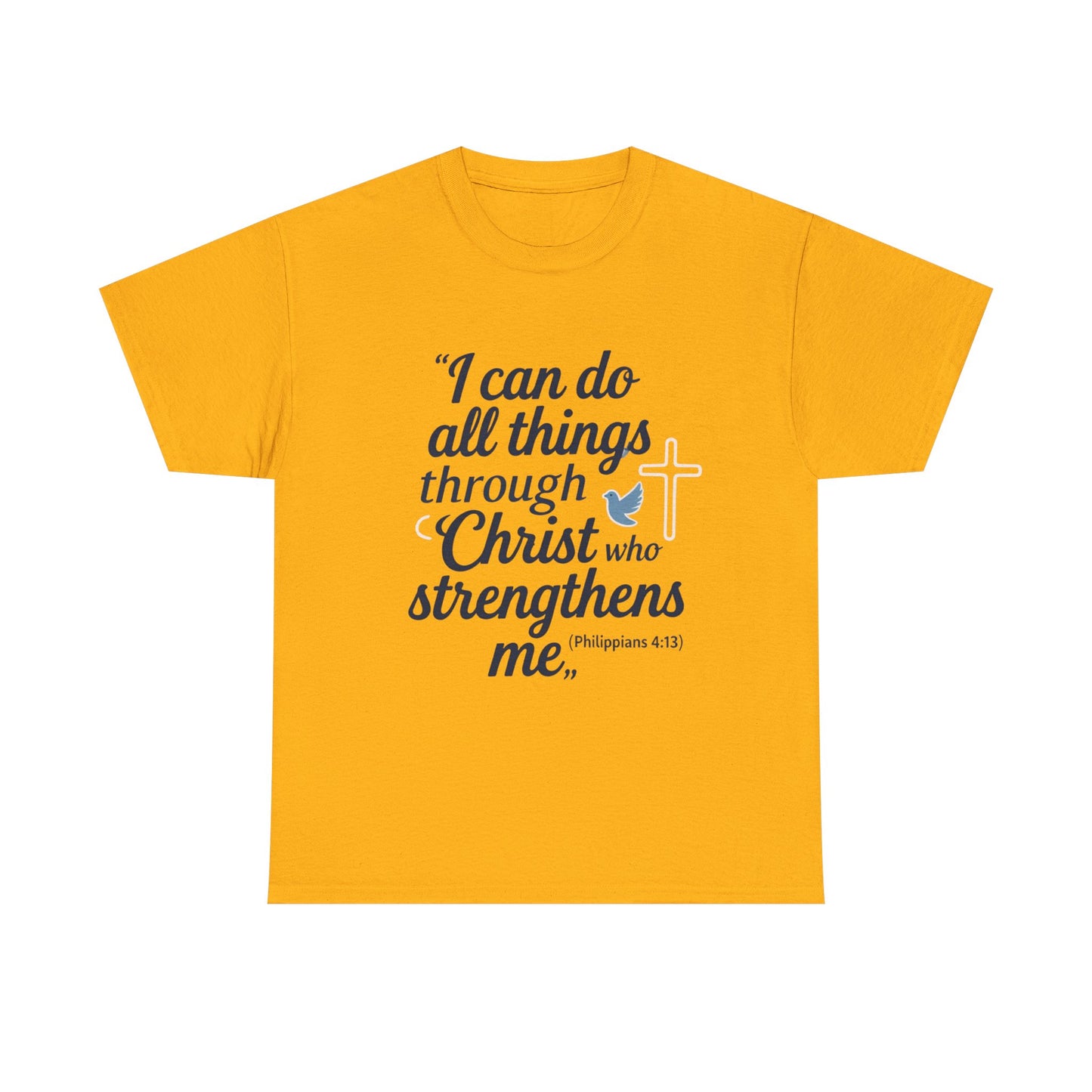 Inspirational Christian T-Shirt - "I Can Do All Things Through Christ" Bible Verse Tee