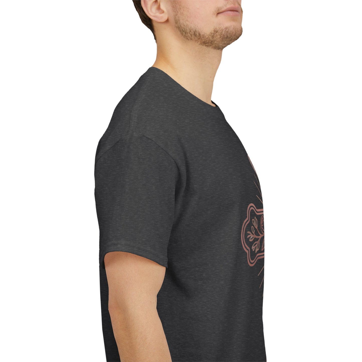 Floral Cross Tee – Delicate Pink Botanical Christian T-Shirt