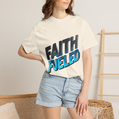 Faith Fueled Garment-Dyed Tee — Vintage Two-Tone Christian T-Shirt