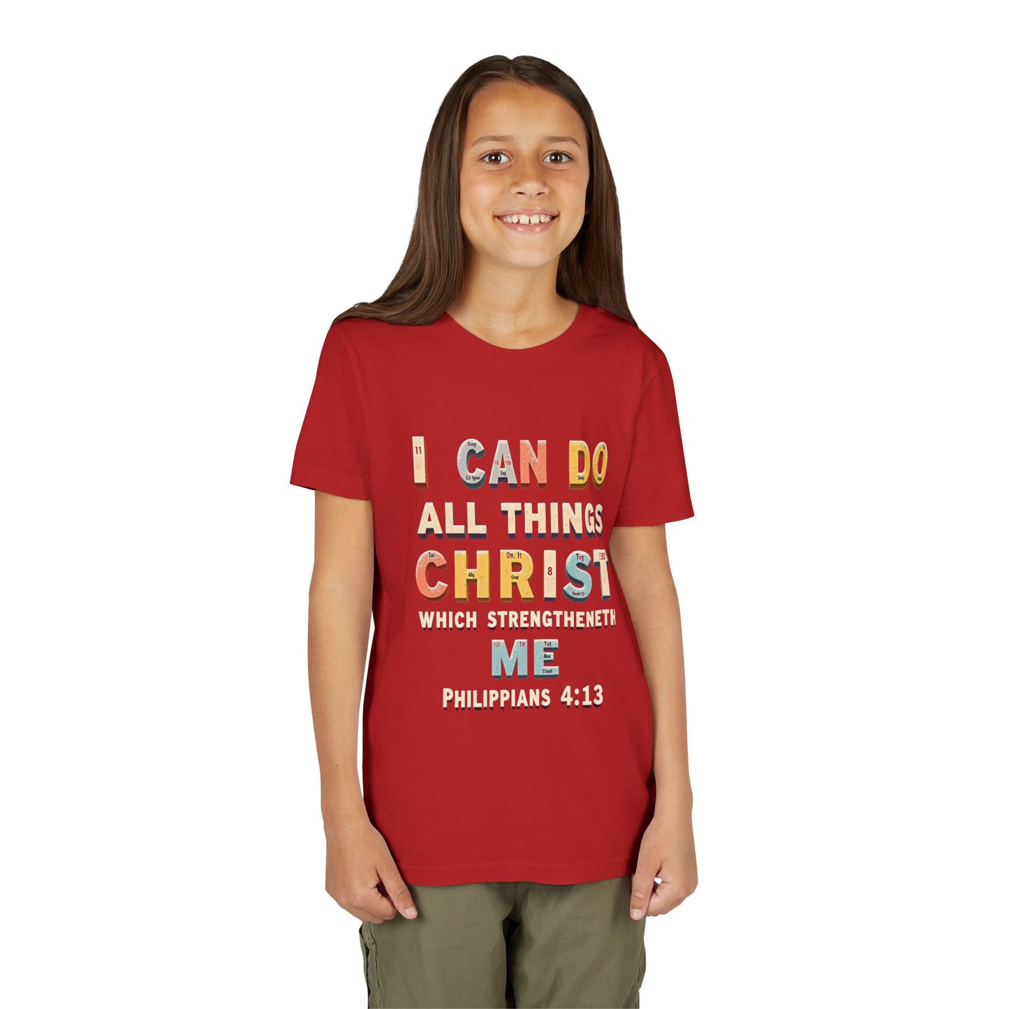 I Can Do All Things Christ Youth Tee | Philippians 4:13 Christian Kids Shirt