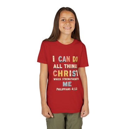 I Can Do All Things Christ Youth Tee | Philippians 4:13 Christian Kids Shirt