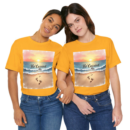 He Carried Me Scripture Tee | Inspirational Christian Faith Shirt
