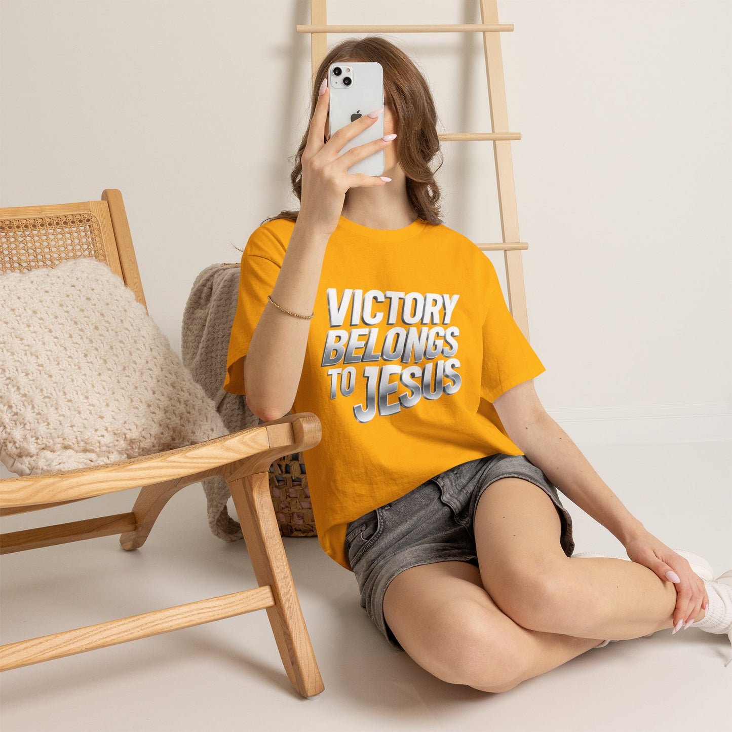 Victory Belongs to Jesus T-Shirt — Heavyweight Christian Faith Tee
