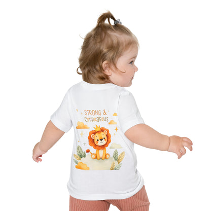 Strong & Courageous Lion Baby T-Shirt — Cute Nursery Tee for Baby Shower & Newborn