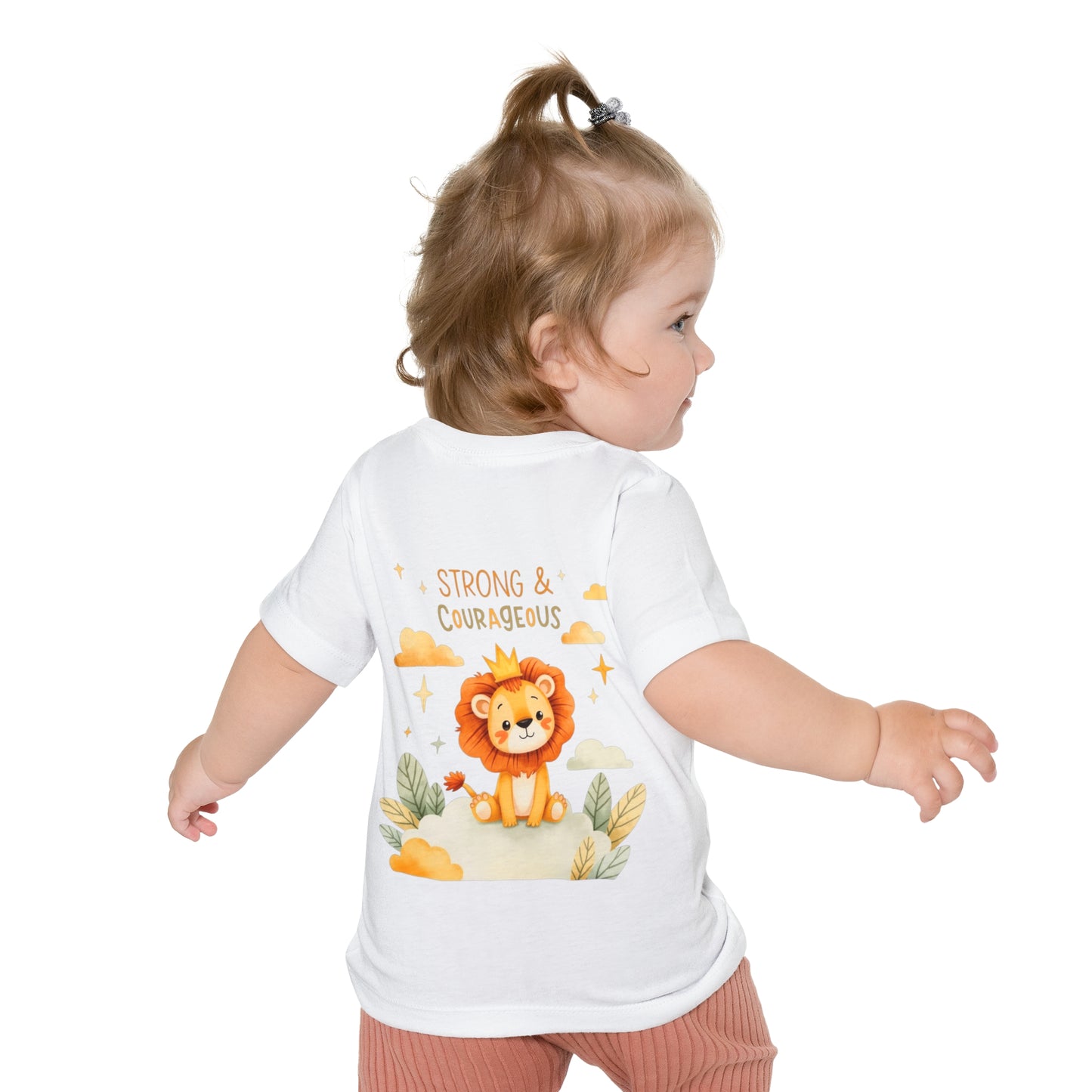 Strong & Courageous Lion Baby T-Shirt — Cute Nursery Tee for Baby Shower & Newborn