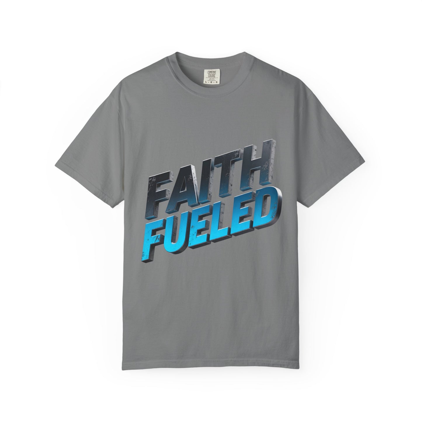Faith Fueled Garment-Dyed Tee — Vintage Two-Tone Christian T-Shirt