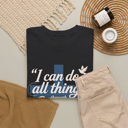 Philippians 4:13 Cotton Tee — "I Can Do All Things" Christian Prayer T-Shirt