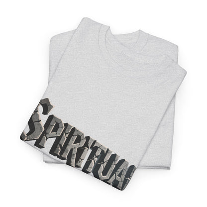 Spiritual Warrior T-Shirt — Gothic Lettering Faith & Strength Tee