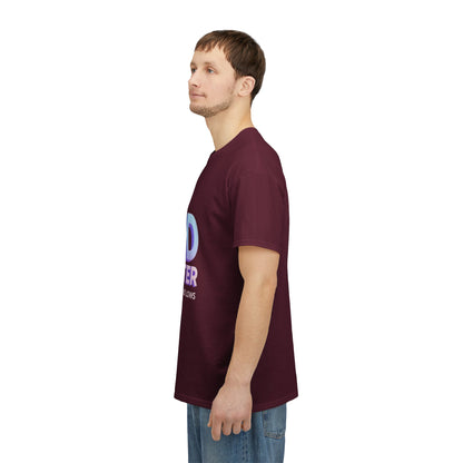God Greater Gradient Tee — Soft Blue & Lilac Faith Shirt
