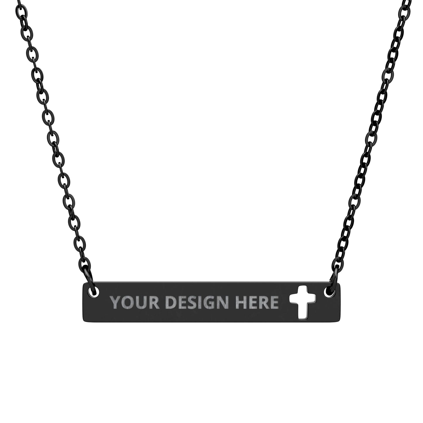 Personalized Cutout Cross Bar Necklace  Peace Be Still Faith Jewelry | Perfect Gift for Him or Her