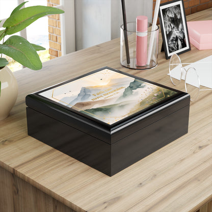 Inspirational 'Faith Can Move Mountains' Jewelry Box — Mountain Sunrise Keepsake