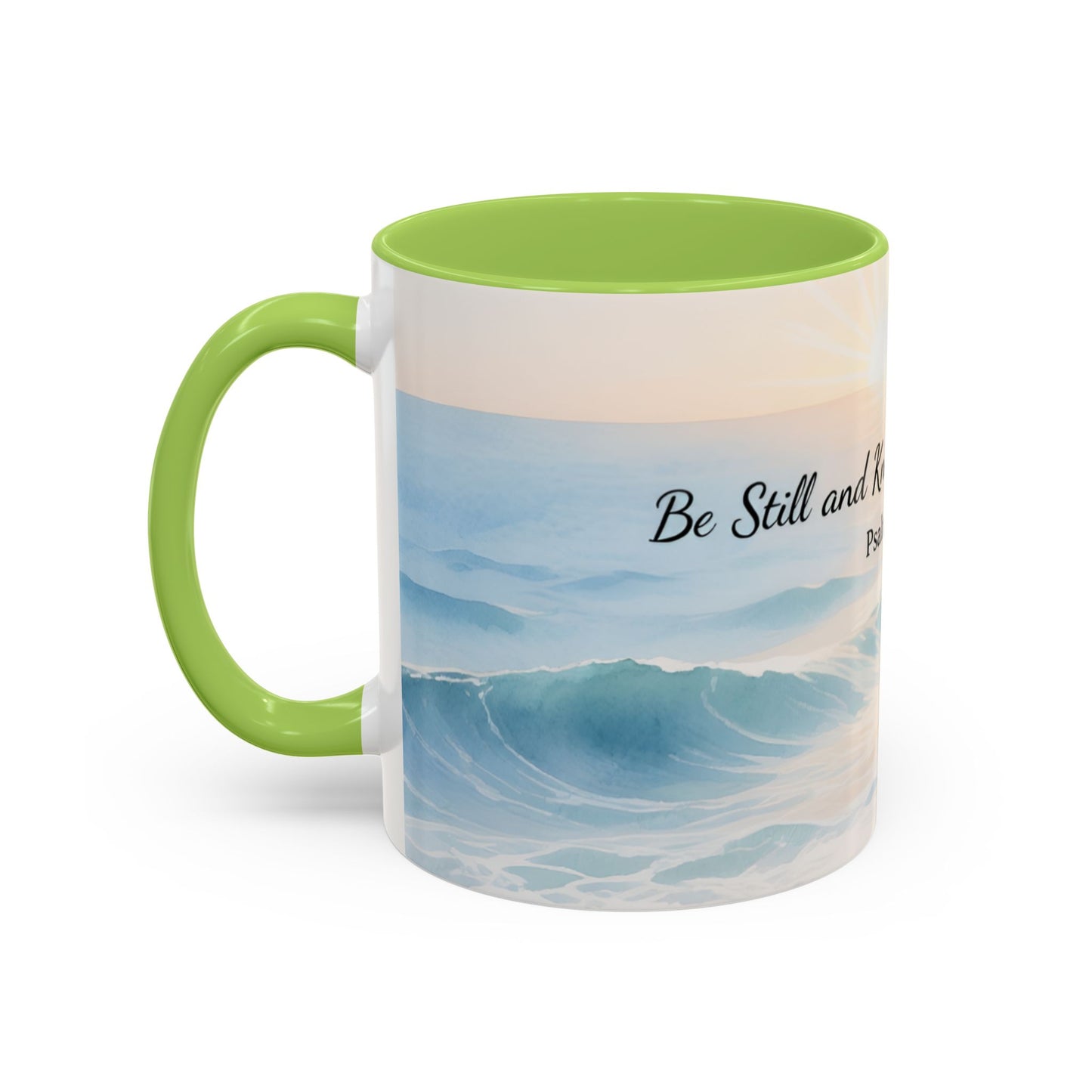 Psalm 46:10 Ocean Coffee Mug – "Be Still and Know That I Am God" Inspirational Ceramic