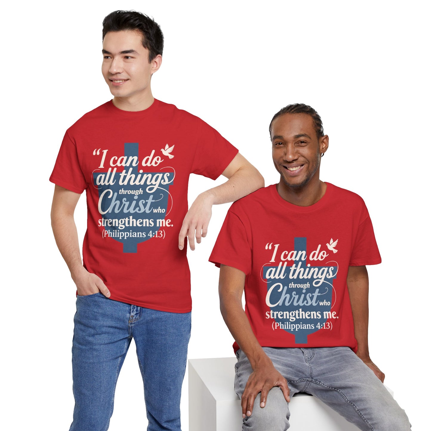 Philippians 4:13 Cotton Tee — "I Can Do All Things" Christian Prayer T-Shirt