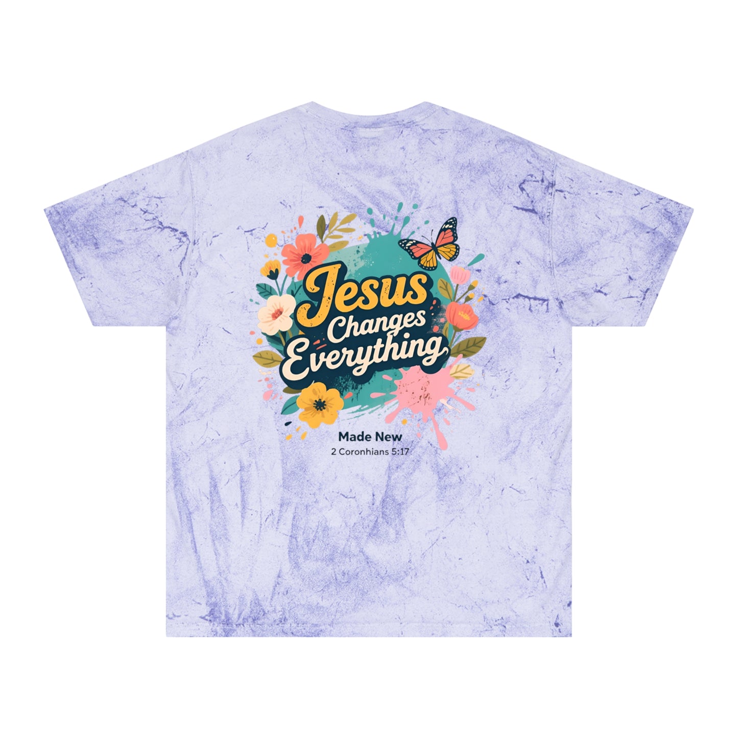 Jesus Changes Everything T-Shirt — Floral Butterfly Christian Tee