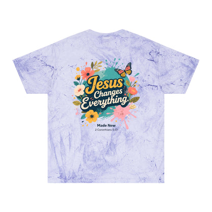 Jesus Changes Everything T-Shirt — Floral Butterfly Christian Tee