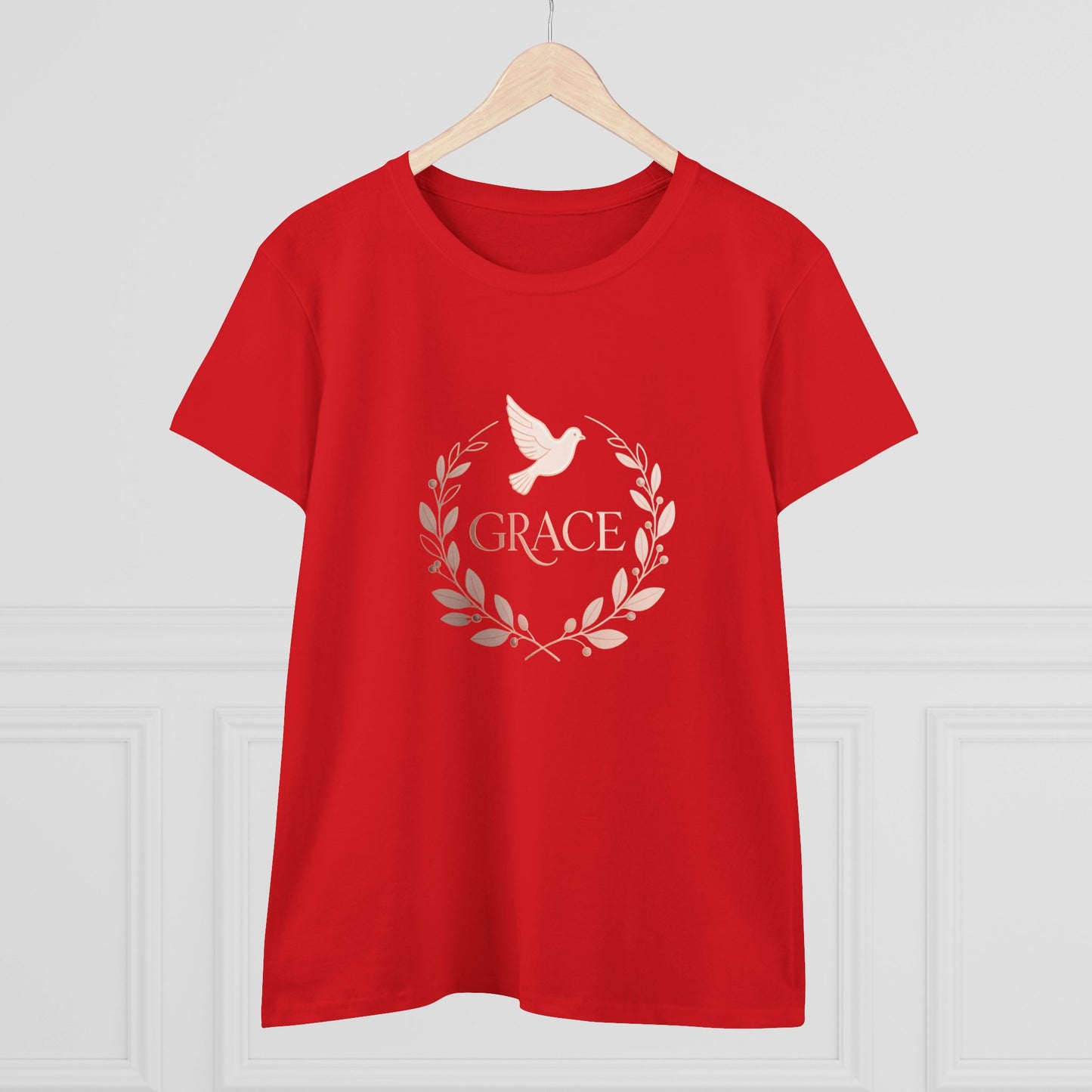 Graceful Dove Wreath Tee — Women's Rose-Gold Reminder Tee