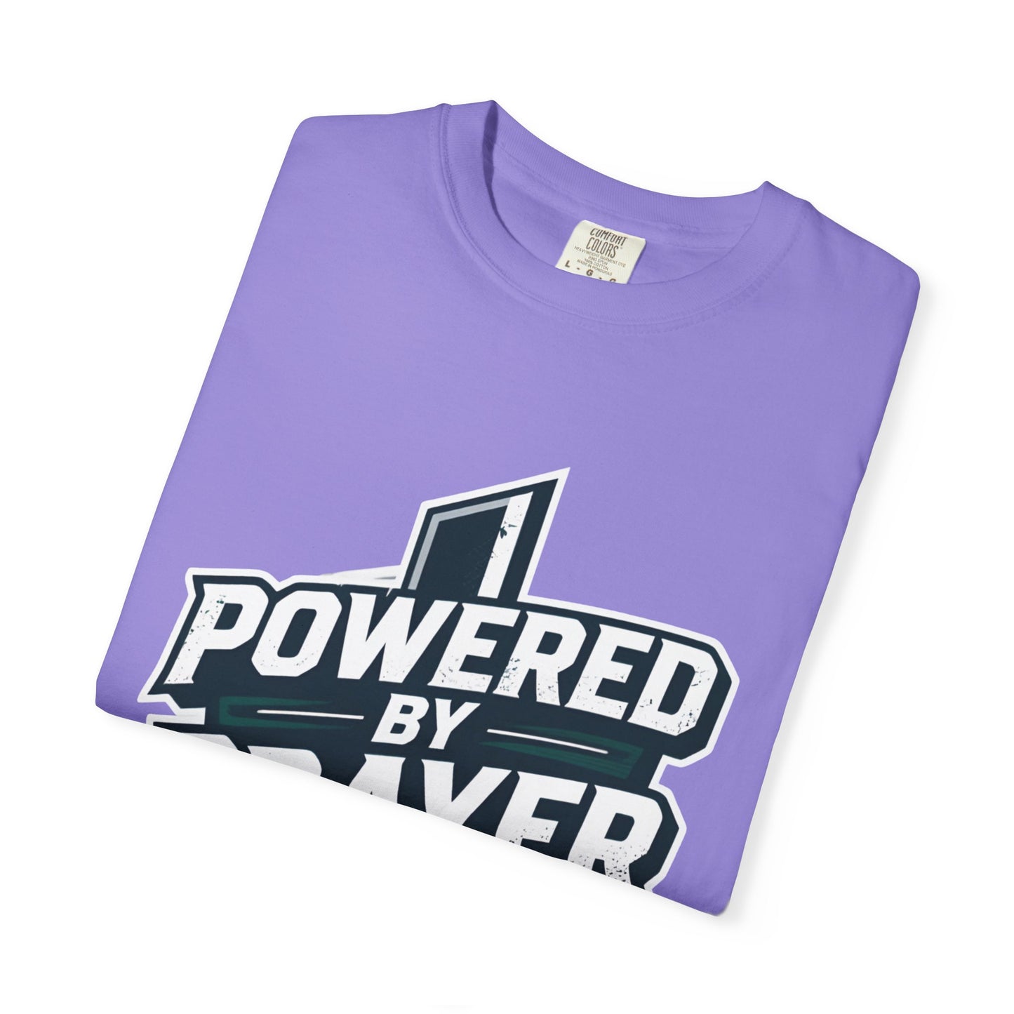 Powered by Prayer T‑Shirt — Faith Graphic Tee with Cross