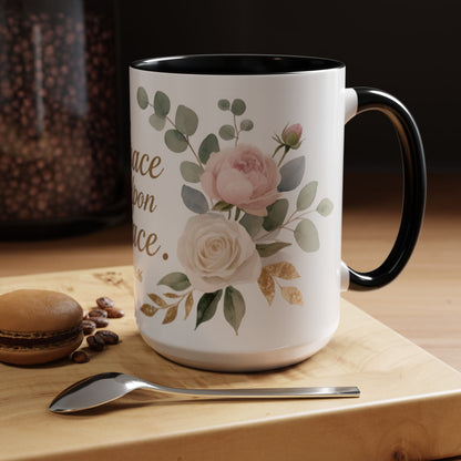 Grace Upon Grace Floral Coffee Mug — John 1:16 Scripture Accent Mug