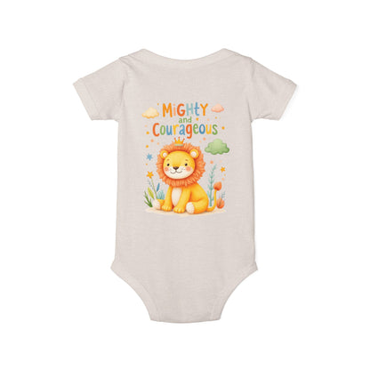 Mighty and Courageous Lion Infant One‑Piece Bodysuit | Perfect Gift for Baby Showers | Birthday Gifts
