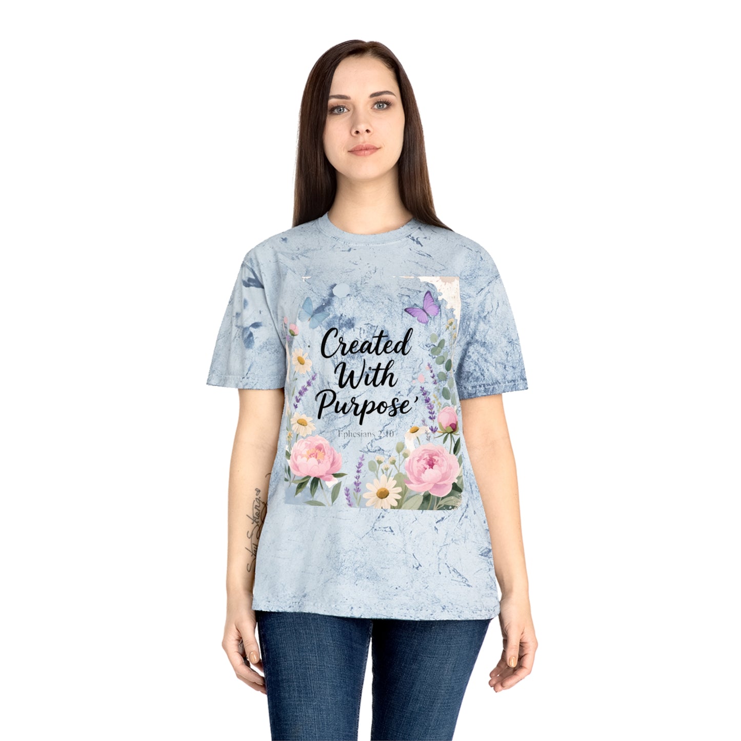 Created With Purpose Floral T‑Shirt Meaningful Gifts