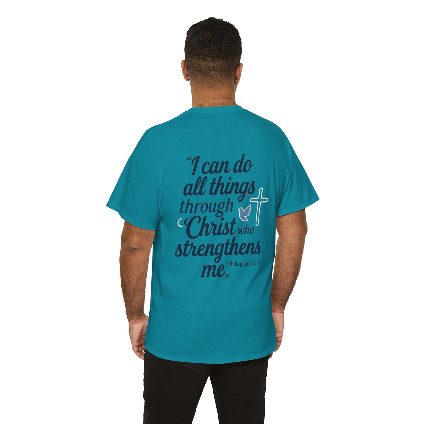Inspirational Christian T-Shirt - "I Can Do All Things Through Christ" Bible Verse Tee