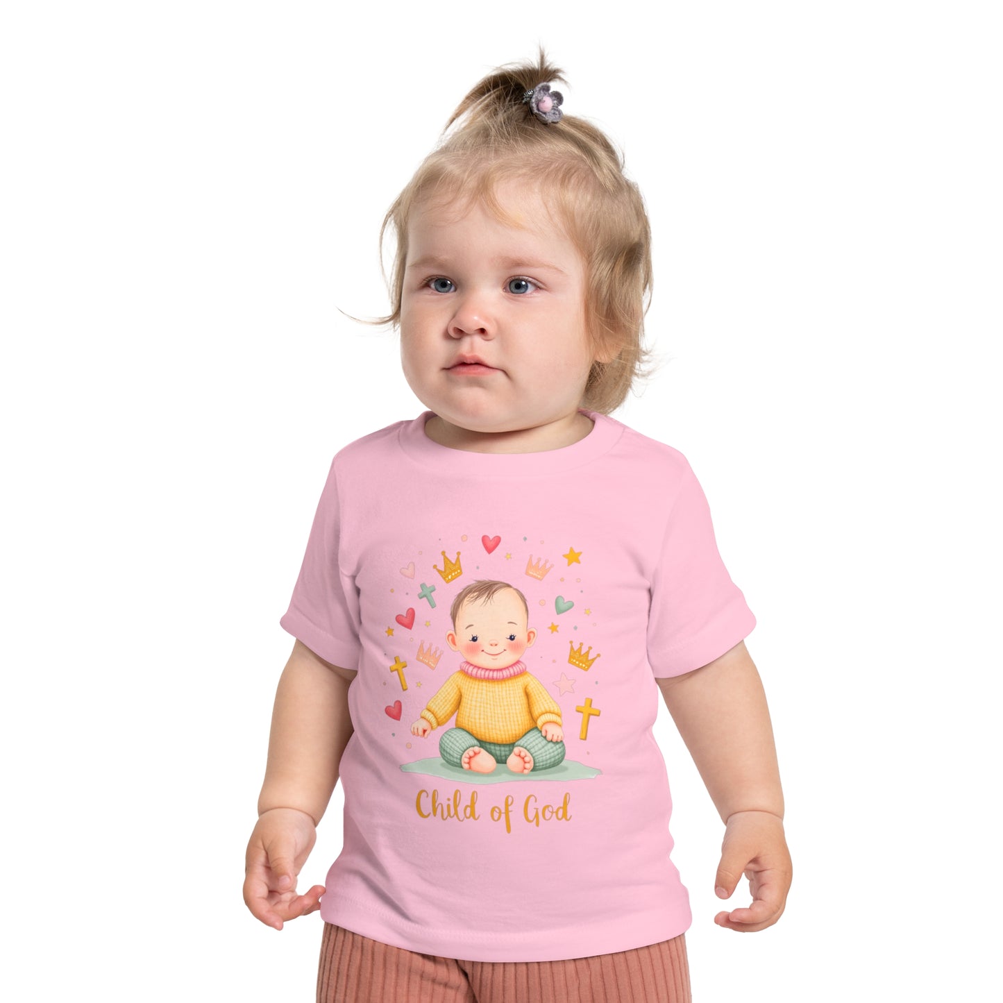 Baby Short Sleeve T-Shirt — "Child of God" Smiling Infant Faith Tee