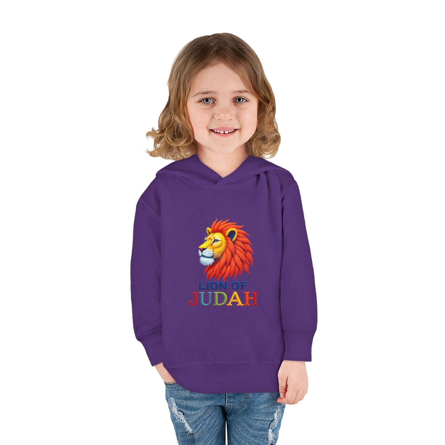 Lion of Judah Toddler Hoodie — Christian Kids Pullover with Colorful Lion Graphic