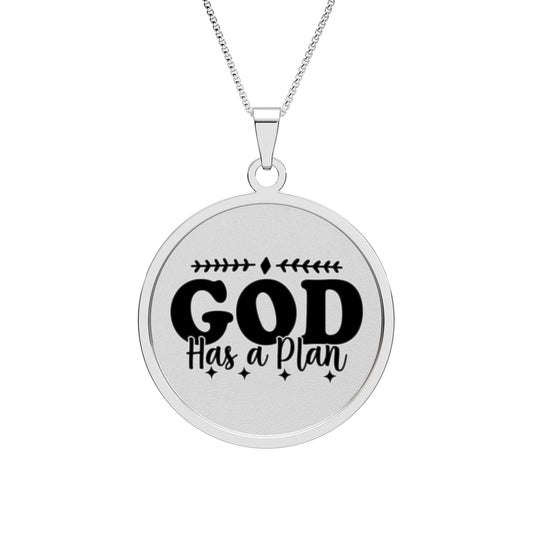 God Has a Plan Round Photo Pendant Necklace — Faith Jewelry