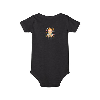 Infant One-Piece Bodysuit — Cute Little Girl Illustration "Hello World" Baby Bodysuit
