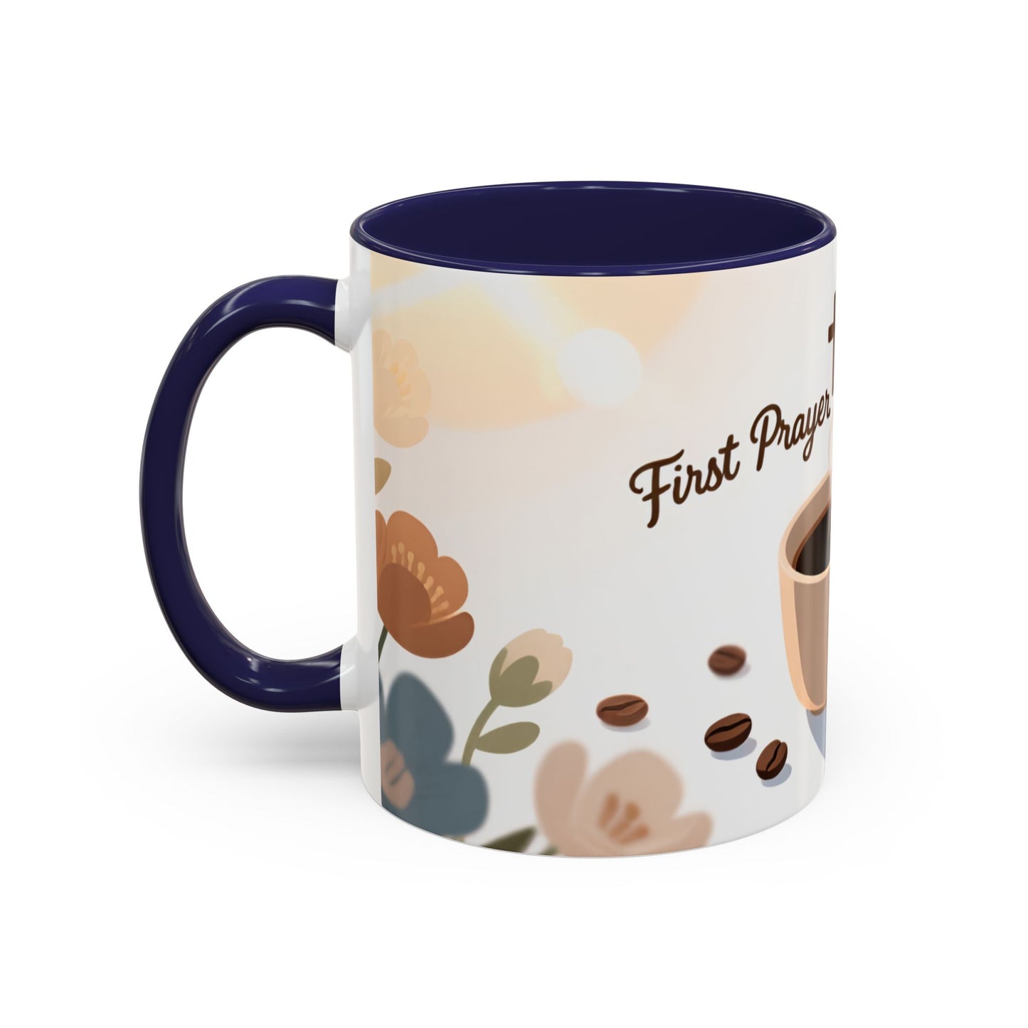 Prayer Then Coffee Mug — Christian Scripture Coffee Cup (1 Thessalonians 5:17) (Multi Color )
