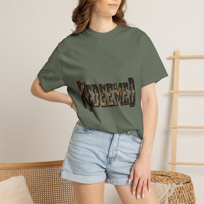 Garment-Dyed Statement Tee — Bold Single-Word Typographic Front