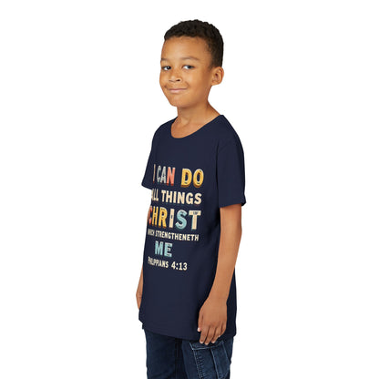 I Can Do All Things Christ Youth Tee | Philippians 4:13 Christian Kids Shirt