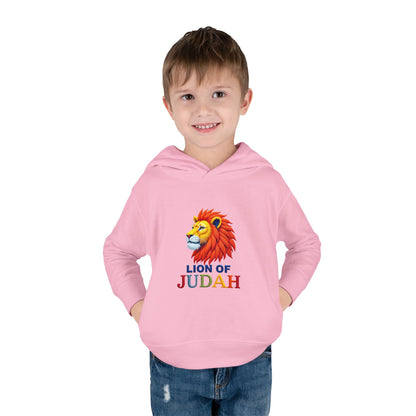 Lion of Judah Toddler Hoodie — Christian Kids Pullover with Colorful Lion Graphic
