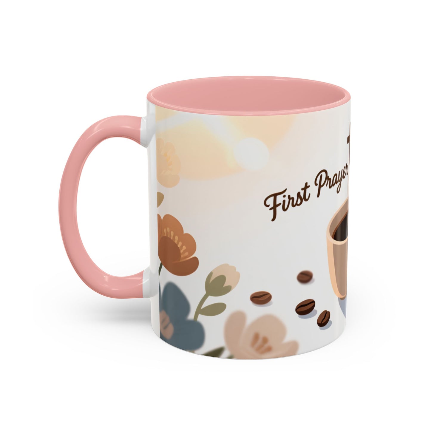 Prayer Then Coffee Mug — Christian Scripture Coffee Cup (1 Thessalonians 5:17) (Multi Color )