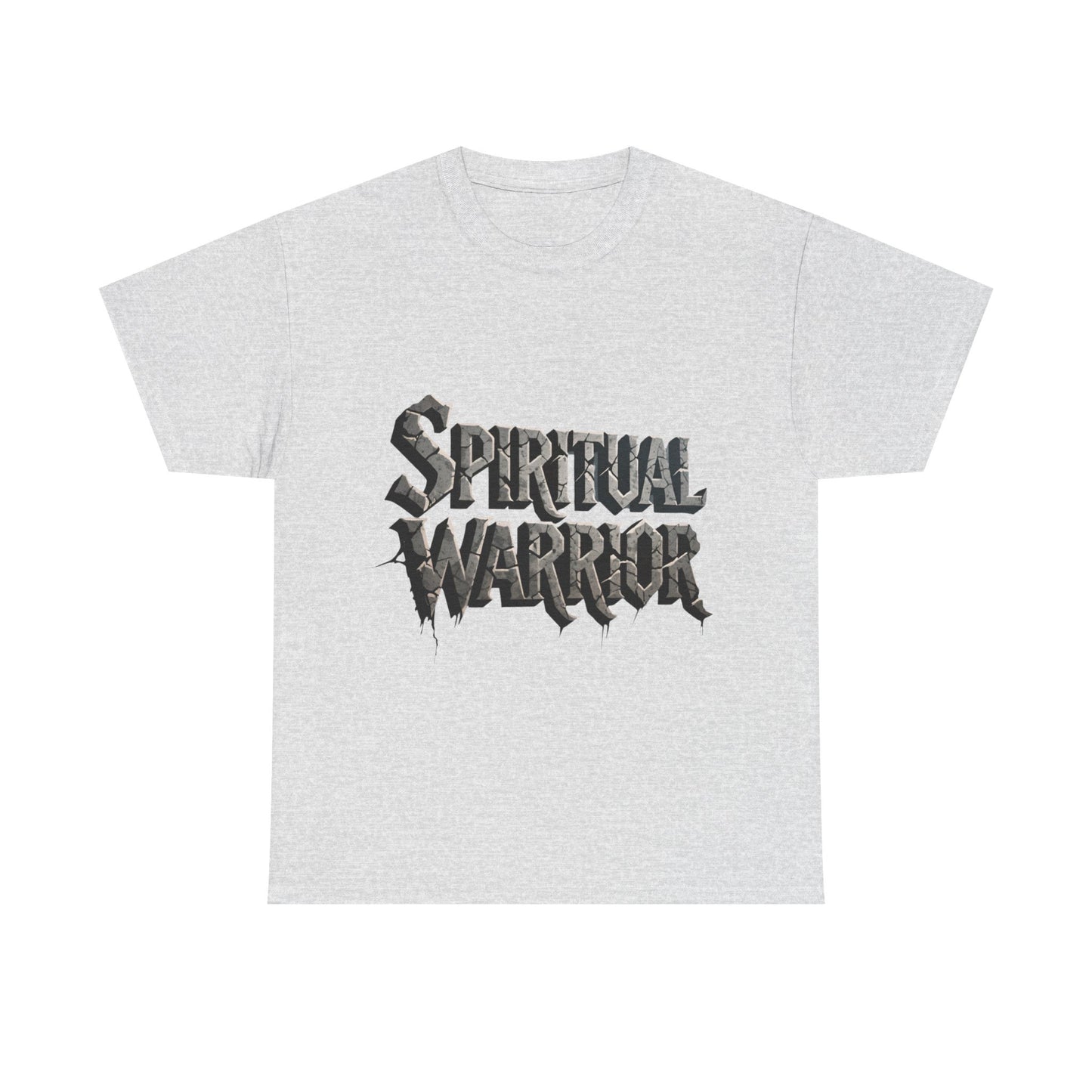 Spiritual Warrior T-Shirt — Gothic Lettering Faith & Strength Tee