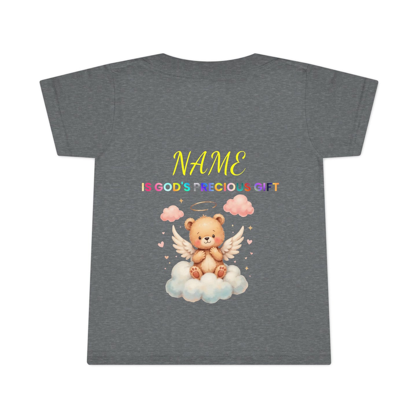 Toddler T-Shirt — Personalized "Child's Name Is God’s Precious Gift" Angel Bear Tee