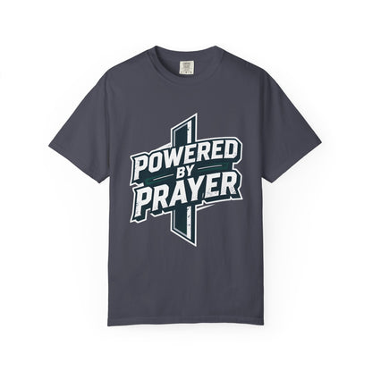 Powered by Prayer T‑Shirt — Faith Graphic Tee with Cross
